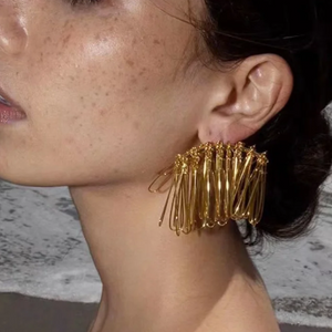 Judy Statement Earrings - Gold