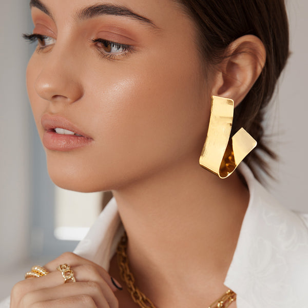 Laura Statement Earrings - Gold