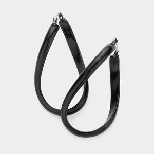 Twisted Hoops Earrings - Black