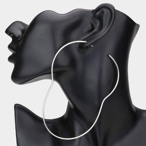 Abstract Hoops Earrings - Silver