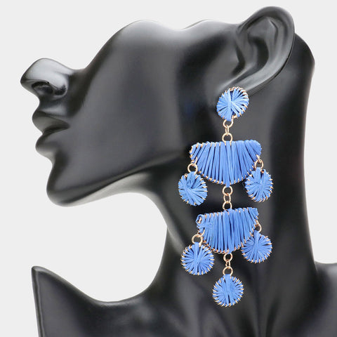 Tropic Vibes Statement Earrings - Blue