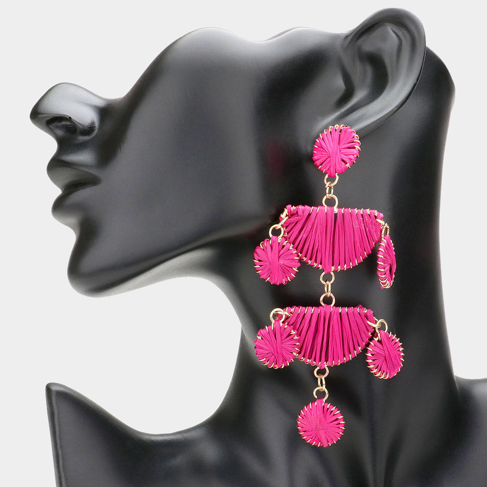 Tropic Vibes Statement Earrings - Pink