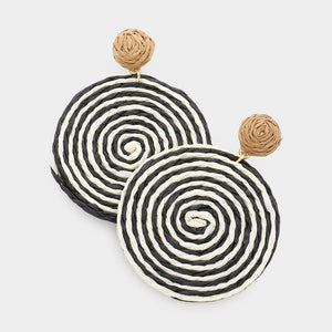 Swirl Raffia Statement Earrings