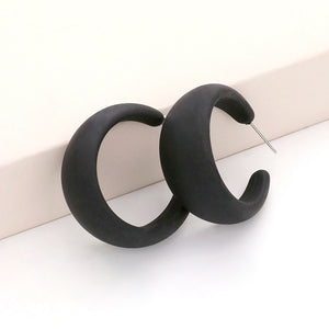 Colored Hoops Earrings - Black