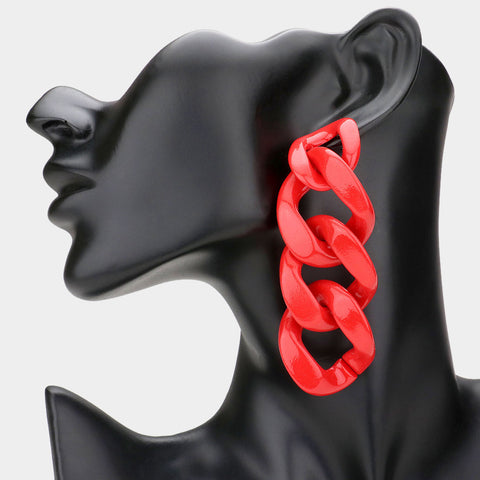 The perfect Pop Of color Statement Earrings - Red