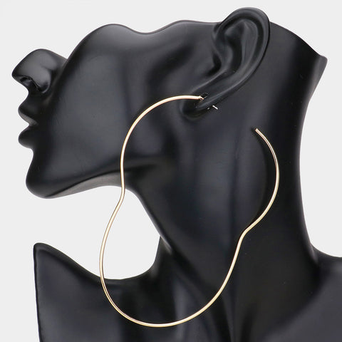 Abstract Hoops Earrings - Gold