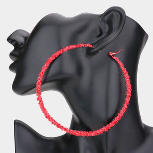 Big Mama Hoops Earrings - Red (Oversized)
