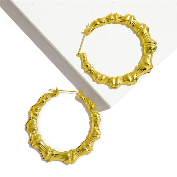 Oversized Classic Bamboo hoops Earrings