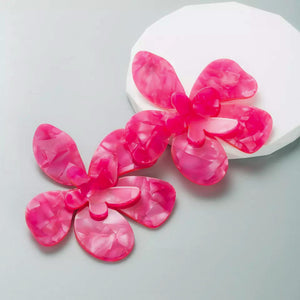 BOMB Flower Statement Earrings - Pink