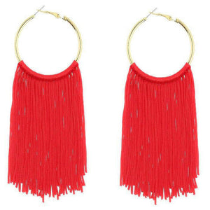 Leila Statement Earrings - Red