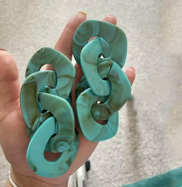 Zoé Statement Earrings - Turquoise